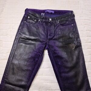 Ralph Lauren Purple Label 160 Slim Denim Flocked Foiled Jeans Womens 27* $990